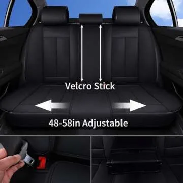 Coverado Car Seat Covers Full Set, Seat Covers for Cars, Black Car Seat Cover, Car Seat Protector Waterproof, Nappa Leather Car Seat Cushion, Car Seat Covers Front Seats and Back Fit for Most Cars