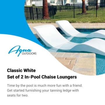 Classic White In-Pool Lounger Set - Durable & Ergonomic