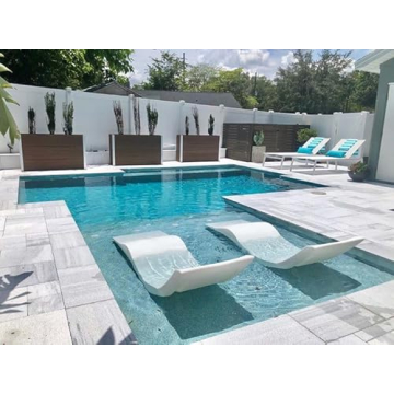 Classic White In-Pool Lounger Set - Durable & Ergonomic