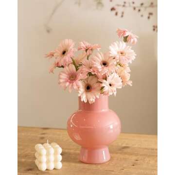 MOLIMAO Glass Vase - Lantern Shaped Floral Centerpiece for Modern Decor