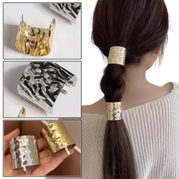 KuuGuu 8 PCS Stylish Metal Cuff Hair Clips for Women