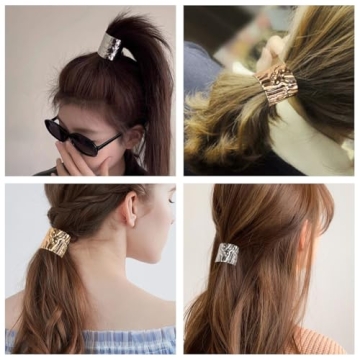 KuuGuu 8 PCS Stylish Metal Cuff Hair Clips for Women