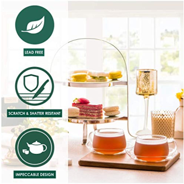 Glitter Borosilicate Glass Tea Cup & Saucer Set of 2