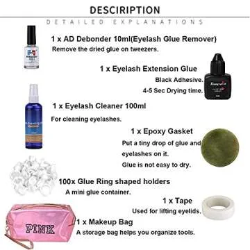 19pcs Eyelash Extension Practice Tool Set for Makeup Artists