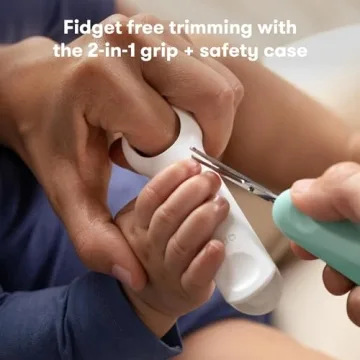 Frida Baby Grooming Kit | Baby Essentials Gift Set Includes Finger Brush with Storage Stand, Hair Brush with Case, Styling Hair Comb, Easy Grip Nail Scissors with Nail File and Case