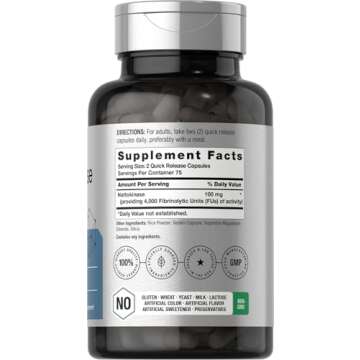 Horbäach Nattokinase Enzyme Supplement 4000 FU | 150 Capsules, Non-GMO & Gluten Free