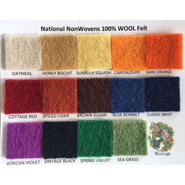 100% Wool Craft Felt - 14 Sheets of Vibrant Merino Wool