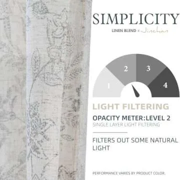 jinchan Floral Kitchen Curtains for Windows 24 Inch Gray Linen Tier Farmhouse Cafe Curtains Country Botanic Small Window Rod Pocket Rustic Flax for Laundry Bathroom RV 2 Panels Verbena Grey on Beige