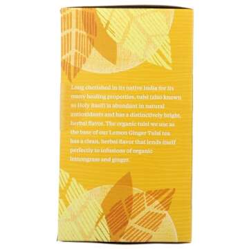 Allegro Tea, Organic Lemon Ginger Tulsi Tea Bags, 20 ct
