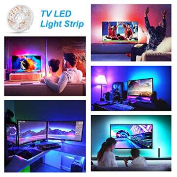 YEEMAYLUX TV LED Lights, TV Backlight with 2 Control Methods for 60-70 inch TV, SMD 5050 RGB Multicolored LED Light Strip with 4096 Color for Game Room,Home Theatre