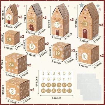 AsodSway Christmas Advent Calendar Boxes for 24 Days