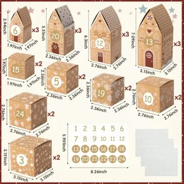 AsodSway Christmas Advent Calendar Boxes for 24 Days