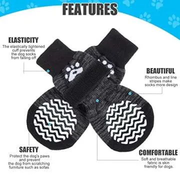 PUPTECK Non-Slip Dog Socks for All Dog Sizes