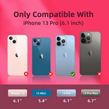 K TOMOTO Compatible with iPhone 13 Pro Case, [Drop Protection] [Anti-Fingerprint] Shockproof Liquid ...