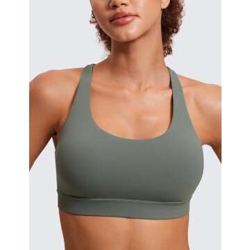CRZ YOGA Women's Medium Support Padded Sports Bra