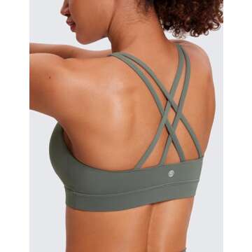 CRZ YOGA Women's Medium Support Padded Sports Bra