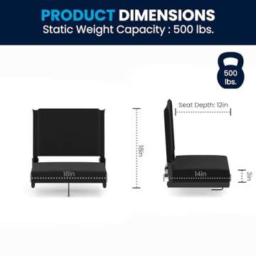 Flash Furniture Grandstand Portable Stadium Seat for Amazing Comfort on Bleachers