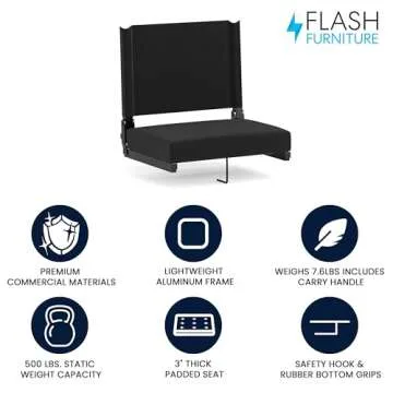 Flash Furniture Portable Stadium Seat - Comfort & Portability