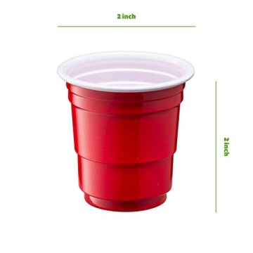 GUSTO Mini Plastic Shot Glasses - 100 Count Red