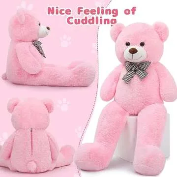MaoGoLan Huge Pink Stuffed Animals 47 inch Life Size Cute Teddy Bears Big Giant Teddy 4 Feet for Baby Girls Shower Decorations
