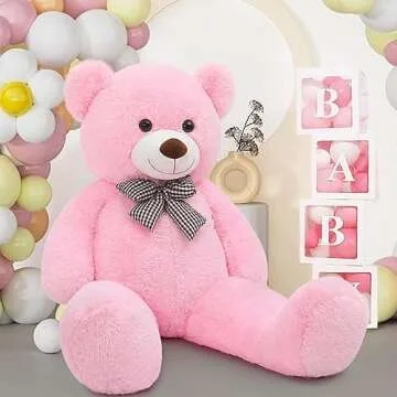 MaoGoLan Huge Pink Stuffed Animals 47 inch Life Size Cute Teddy Bears Big Giant Teddy 4 Feet for Baby Girls Shower Decorations