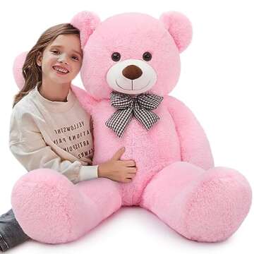 MaoGoLan Huge Pink Stuffed Animals 47 inch Life Size Cute Teddy Bears Big Giant Teddy 4 Feet for Baby Girls Shower Decorations