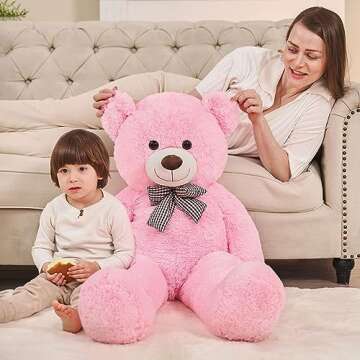 MaoGoLan Huge Pink Stuffed Animals 47 inch Life Size Cute Teddy Bears Big Giant Teddy 4 Feet for Baby Girls Shower Decorations