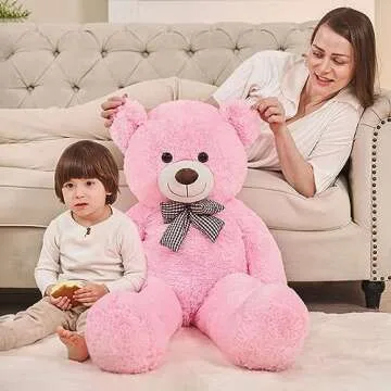 MaoGoLan Huge Pink Stuffed Animals 47 inch Life Size Cute Teddy Bears Big Giant Teddy 4 Feet for Baby Girls Shower Decorations