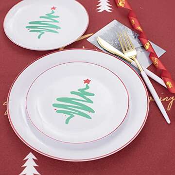 LIYH 150pcs Christmas Dinnerware Set for 30 Guests