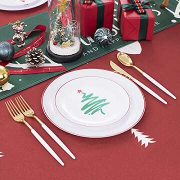 LIYH 150pcs Christmas Dinnerware Set for 30 Guests