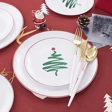 LIYH 150pcs Christmas Dinnerware Set for 30 Guests