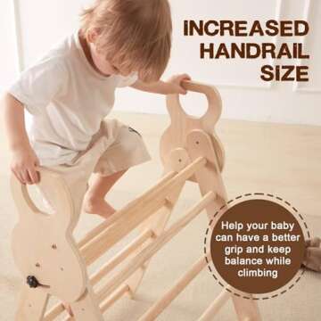 LVHERO 7 in 1 Pikler Triangle Set, Foldable Toddler Baby Climbing Toys, Wooden Montessori Climbing Set, Baby Climber Indoor Playground Jungle Gym for Toddlers Montessori Toys