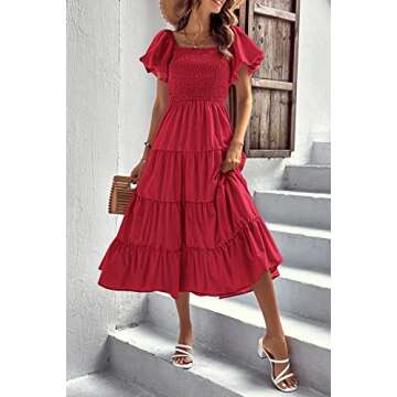 PRETTYGARDEN Women's Summer Midi Dress - Stylish and Comfy