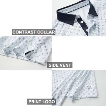 High-Performance Men's Golf Shirts Moisture Wicking Polo Shirt