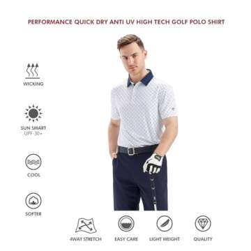 High-Performance Men's Golf Shirts Moisture Wicking Polo Shirt