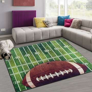 Naanle Non Slip American Football Area Rug 5'x7' for Home