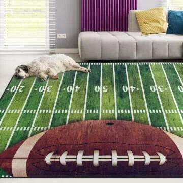 American Football Area Rug 5x7 Non Slip for Home