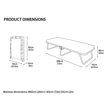 Jay-Be Saver Folding Cot Bed - Lightweight & Portable
