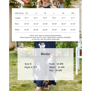 STYLEWORD Women's Spring Fashion 2025 Summer Maxi Boho Floral Beach Resort Sundresses Long Halter Dresses Trendy(Floral48,XL)