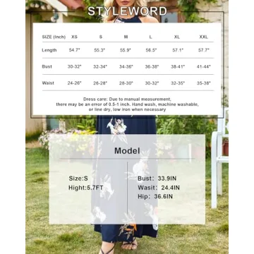STYLEWORD Women's Spring Fashion 2025 Summer Maxi Boho Floral Beach Resort Sundresses Long Halter Dresses Trendy(Floral48,XL)