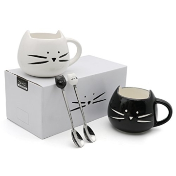 Koolkatkoo Cute Cat Mug Set for Cat Lovers 12 oz