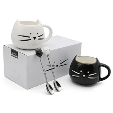 Koolkatkoo Cute Cat Mug Set for Cat Lovers 12 oz
