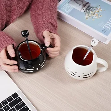 Koolkatkoo Cute Cat Mug Set for Cat Lovers 12 oz