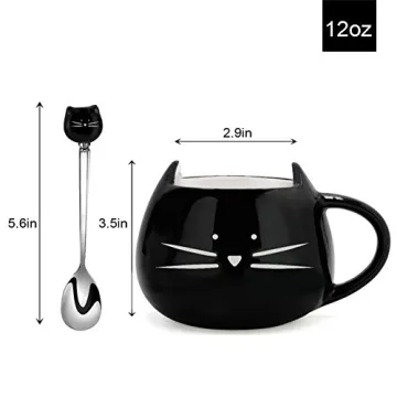 Koolkatkoo Cute Cat Mug Set for Cat Lovers 12 oz