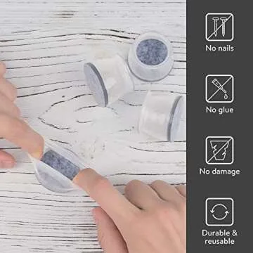 Aneaseit Chair Leg Floor Protectors - 16 pcs Clear - Felt Bottom Silicone Pads for Hardwood Floors &...