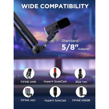 InnoGear Adjustable Mic Boom Arm with Cable Management