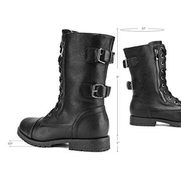 DREAM PAIRS Women's Combat Boots with Wallet Pocket