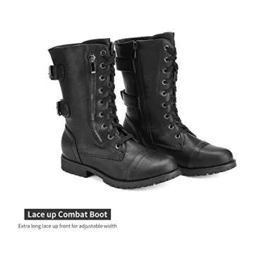 DREAM PAIRS Women's Combat Boots with Wallet Pocket