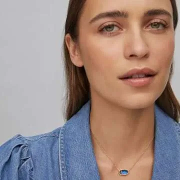 Kendra Scott Elisa Necklace 14k Gold Plated Agate Jewelry