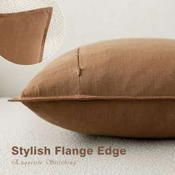 Foindtower Decorative Linen Throw Pillow Covers Set of 2